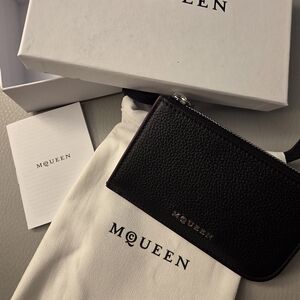 Alexander McQueen Black Leather Wallet Card Holder